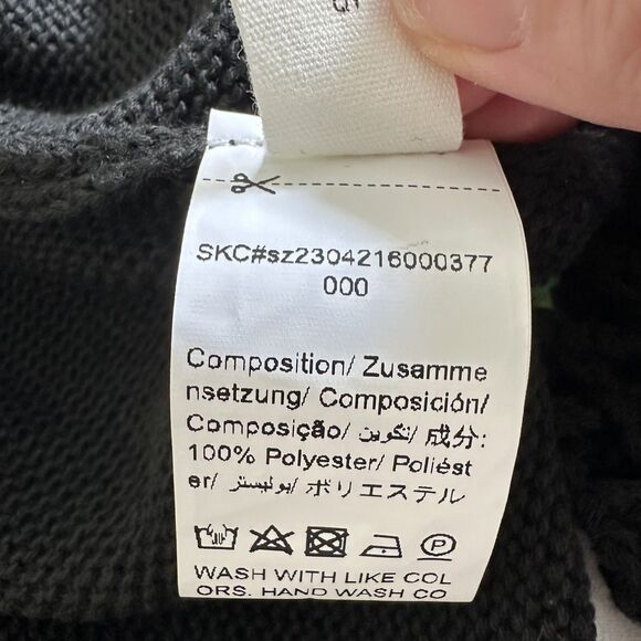 Black Open Front Cardigan Medium Crochet Colorful Granny Square Sleeve Boho - Picture 6 of 13